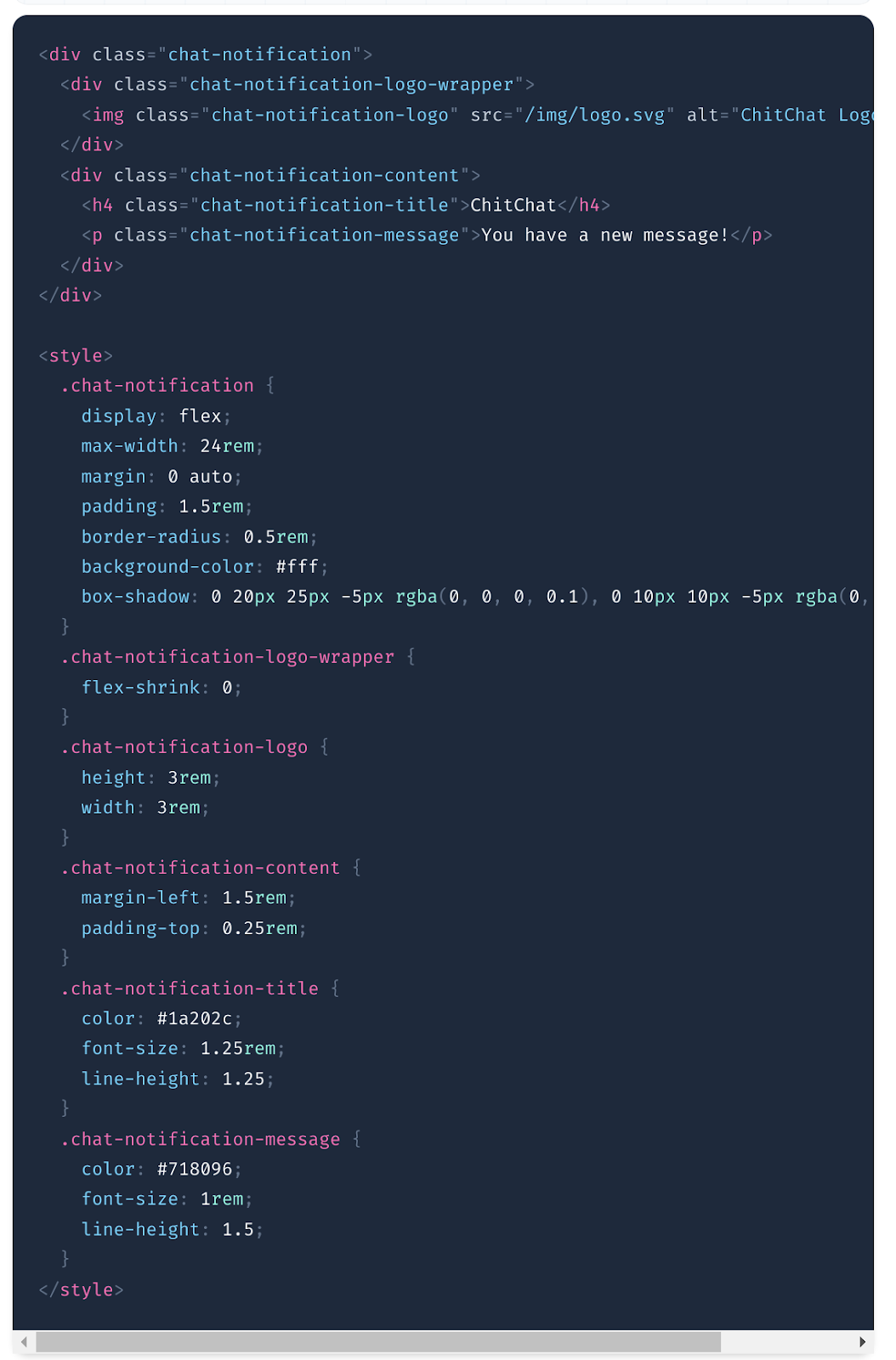 Klassischer Code für Chat-Komponente Klassischer Code für Chat-Komponente