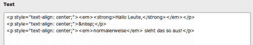 Textbox ohne „tinymce4_rte”