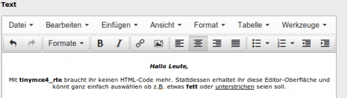Textbox mit „tinymce4_rte”