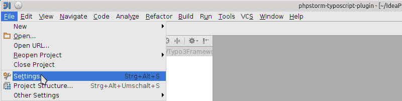 Settings menu image
